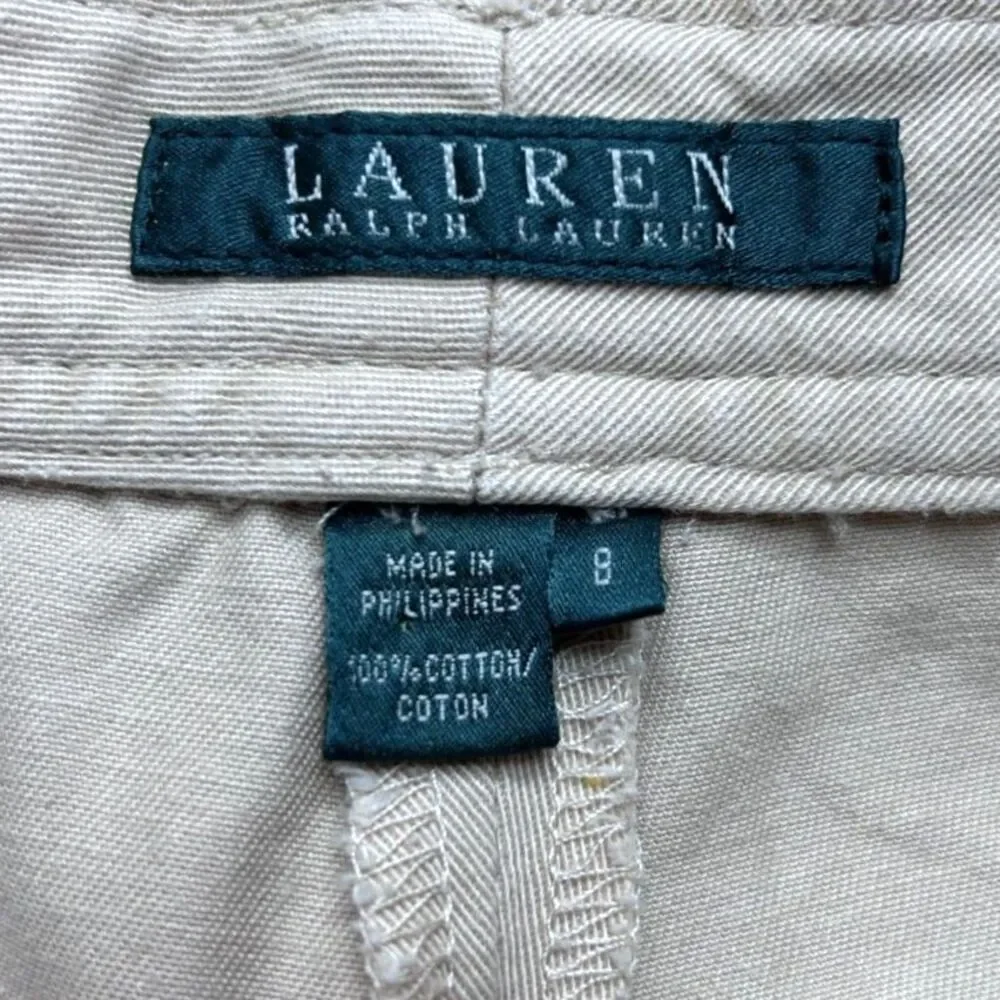 Lauren Ralph Lauren Tan Cotton Pants - 8 Classic Workwear Capsule Office Neutral